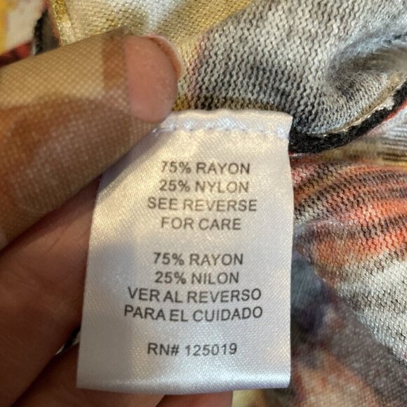 Joseph A Cardigan Sweater Women's Petite S Colorful Abstract Print Artsy Buttons - Picture 8 of 9